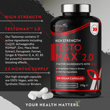 TESTOMAX™ 2.0 /210 capsule, 105 zile/ cu Ashwagandha KSM 66®, CoQ10 și Nutravita rădăcină de Maca