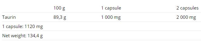 Taurină - 120 capsule