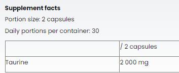 Taurină Capsule 1000 mg - 60 capsule