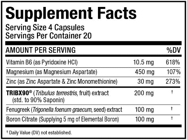 TestoFX Sport | cu TribX90 + Schinduf - 80 capsule