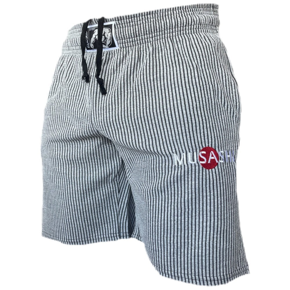 Pantaloni scurți sport - dungi gri / Pantaloni scurți de antrenament - gri