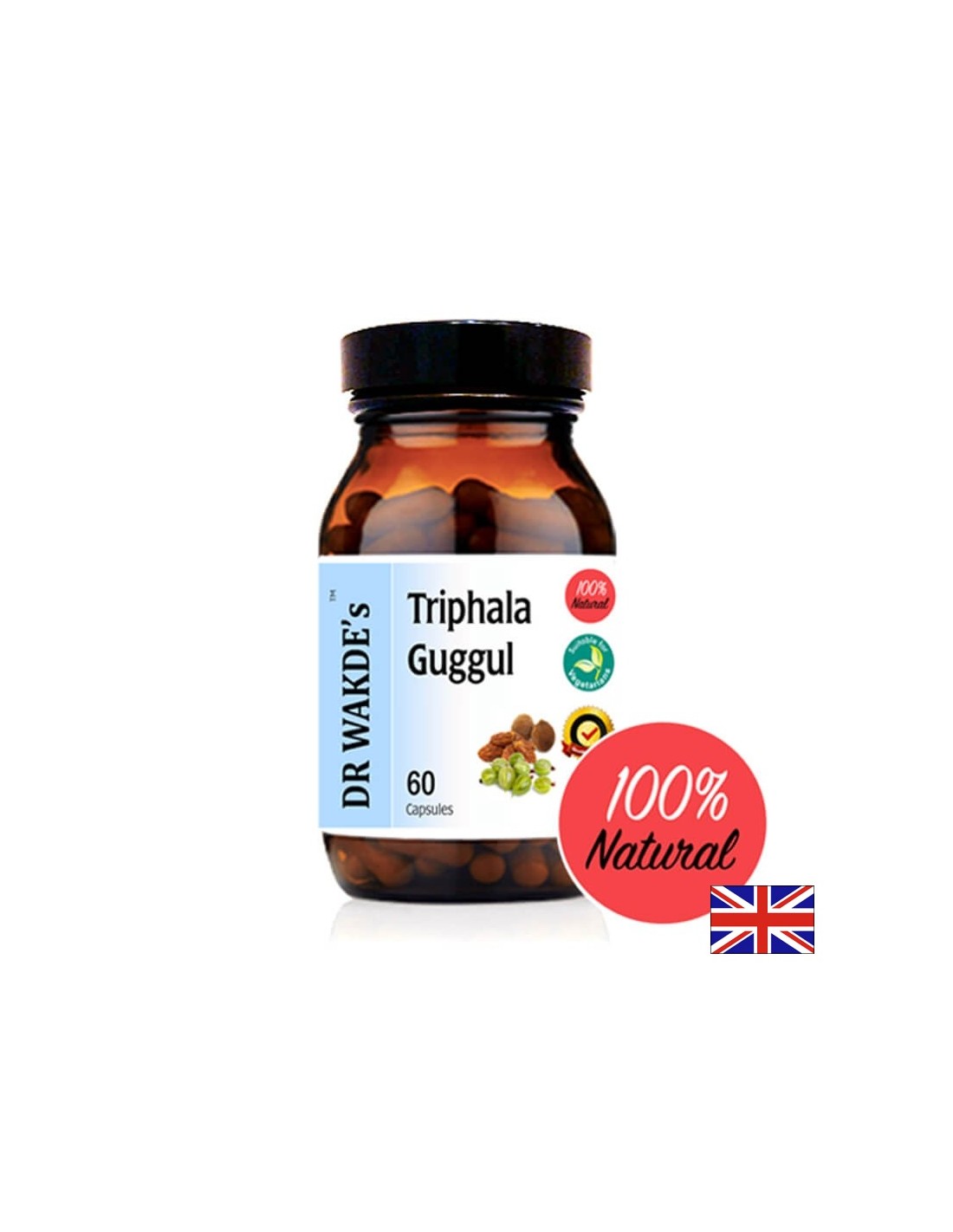 Triphala Guggul (Triphala Guggul) - Pentru colesterol ridicat, obezitate și hemoroizi, 60 capsule