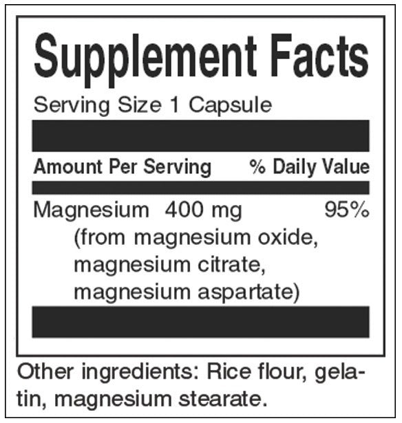 Complex triplu de magneziu 400 mg - 30 capsule