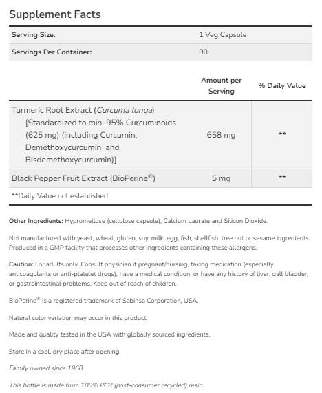 Turmeric Curcumin cu BioPerine® - 90 capsule