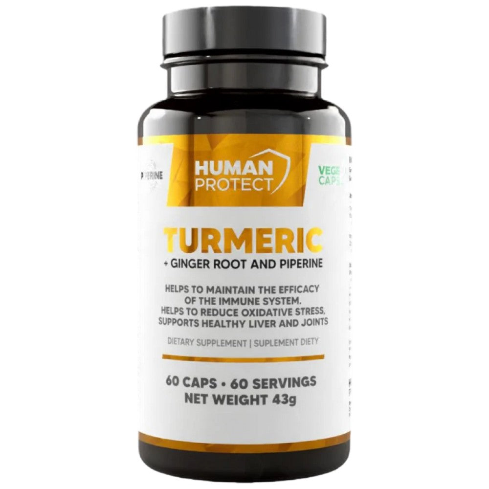 Turmeric cu rădăcină de ghimbir | cu 95% curcuminoide și 5% gingerol - 60 capsule