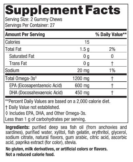 Ultimate Omega Gummy Chews 1200 mg - 54 de gumii