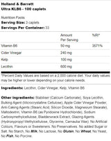 Ultra KLB6 | Kelp, lecitină, B6 și oțet de cidru - 100 capsule
