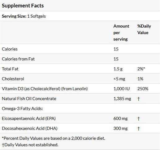 Ultra Omega 3-D cu Vitamina D-3 - 90 capsule de gel