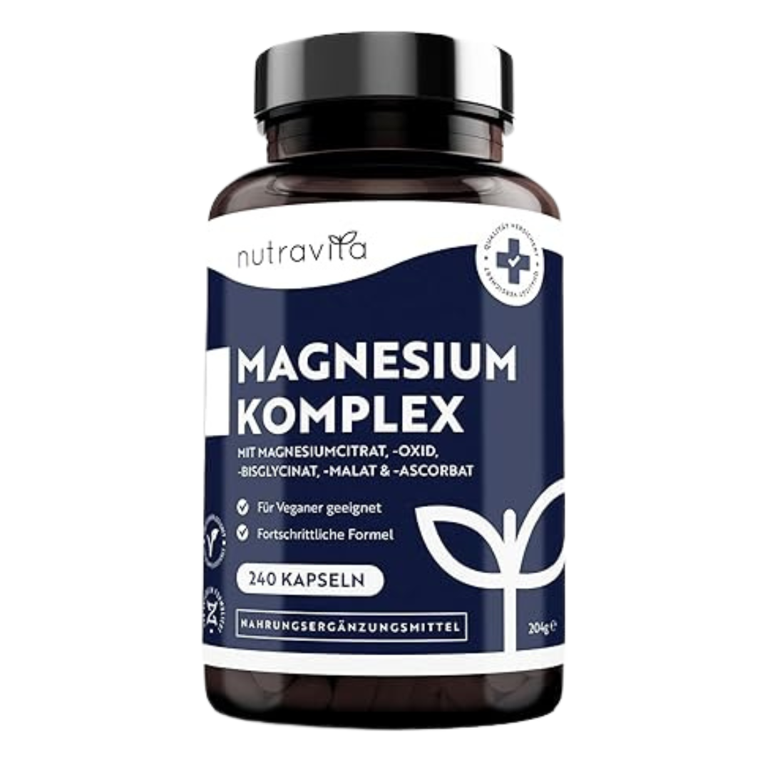 Complex de magneziu – 240 capsule cu concentratie mare – Vegan – Nutravita
