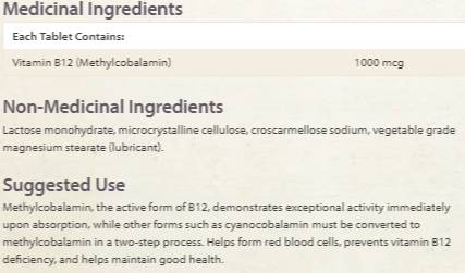 B12 Methylcobalamin 1000 mcg - 210 comprimate sublinguale