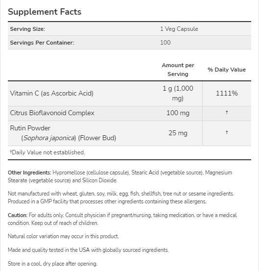 Vitamina C-1000 / cu Bioflavonoide - 30 capsule