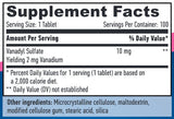 Sulfat de vanadil 10 mg / 100 comprimate.