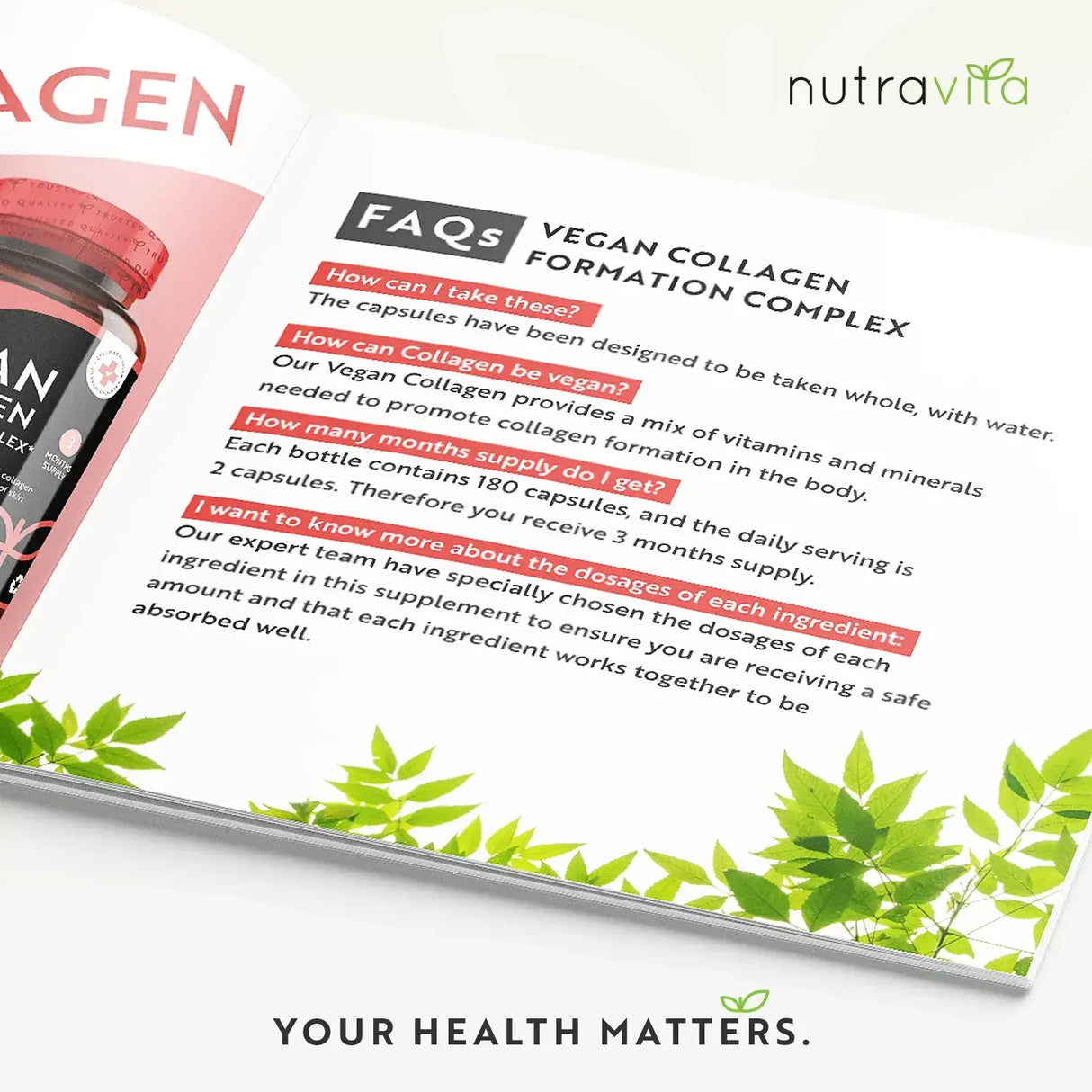 Complex vegan de formare a colagenului 180 Vcaps. Nutravita