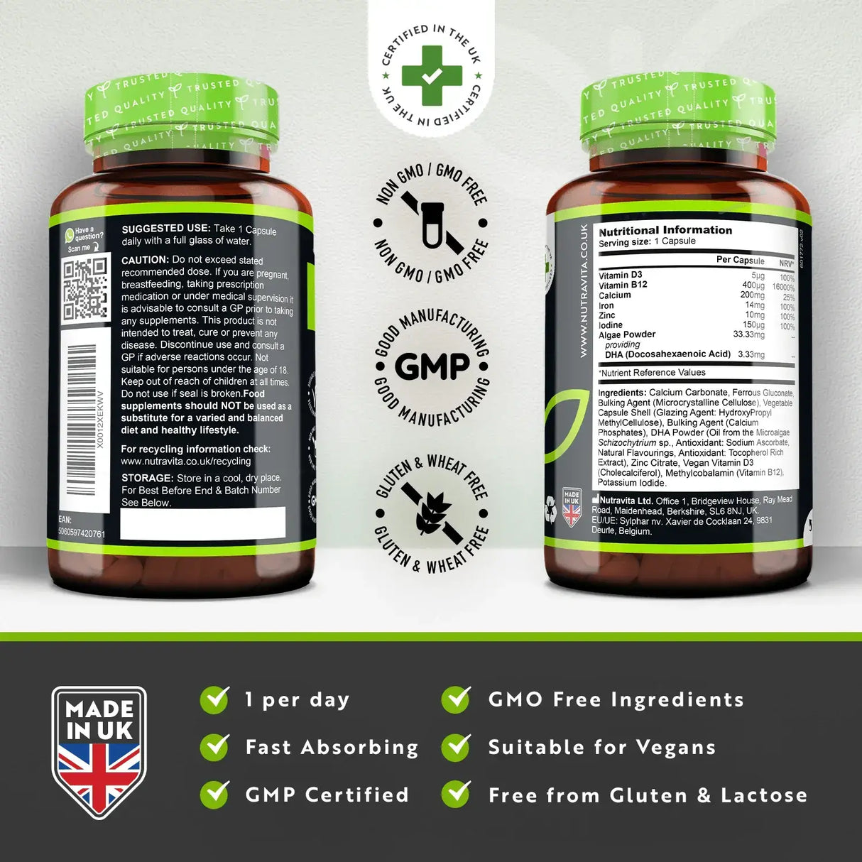Vegan Essential Multivitamin /120 capsule, 120 zile/ Nutravita