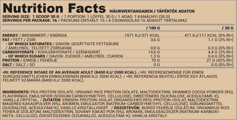 Proteine ​​vegane | Mazăre și orez - 30 de grame