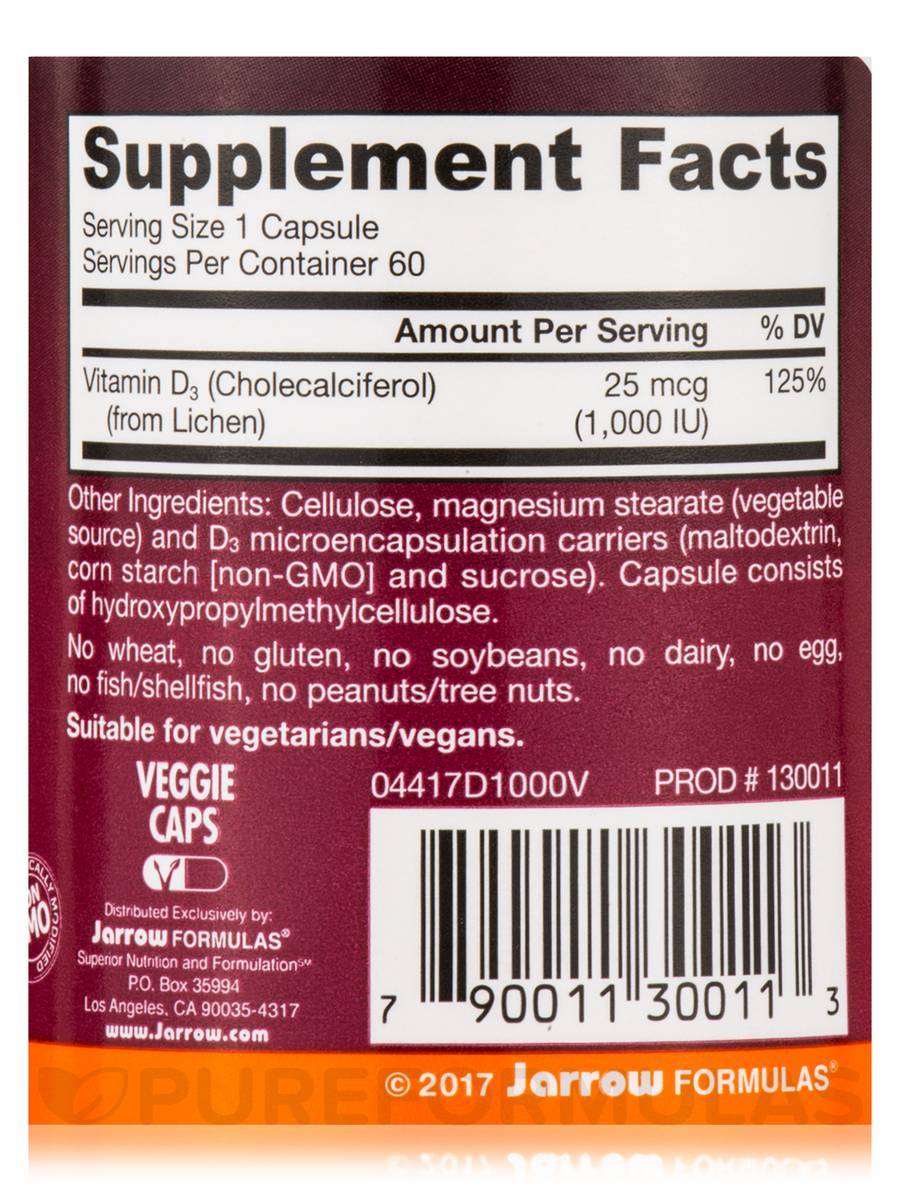 Vitamina D3 vegana 1000 UI 60 capsule