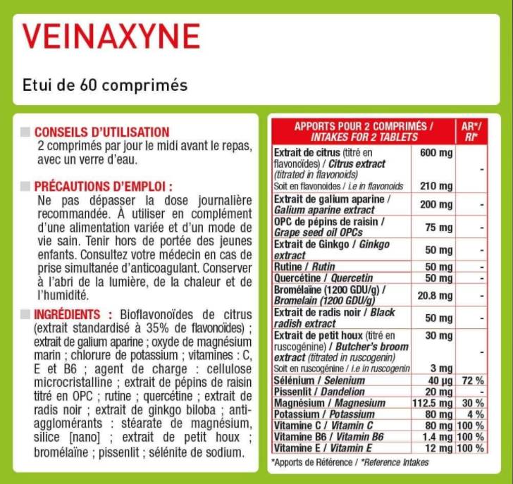 Veinaxyne® | Formula venelor picioarelor - 60 de tablete