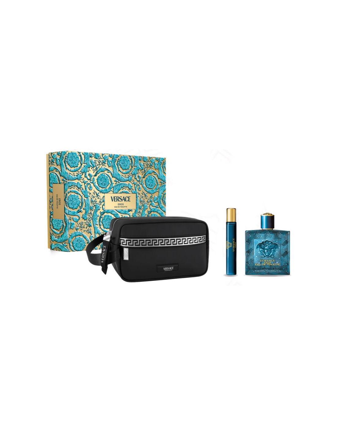 Versace Eros Eau De Toilette Spray 100ml Set de Craciun 3 Bucati