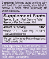 Vitamina B-12 5000 mcg dizolvare rapidă / 100 tablete.