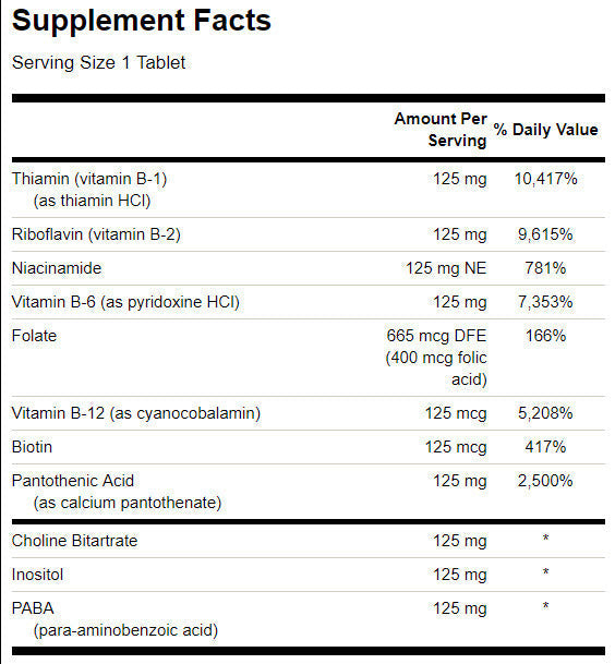 Complex de vitamina B-125 / 100 comprimate. - 0