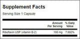 Vitamina B-2 / Riboflavină 100 mg - 100 capsule