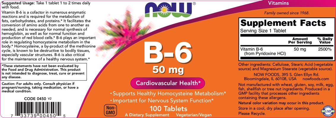 Vitamina B-6 / Piridoxina 50 mg - 100 tablete