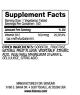 Vitamina B12 500 metilcobalamină dizolvare rapidă / 100 comprimate