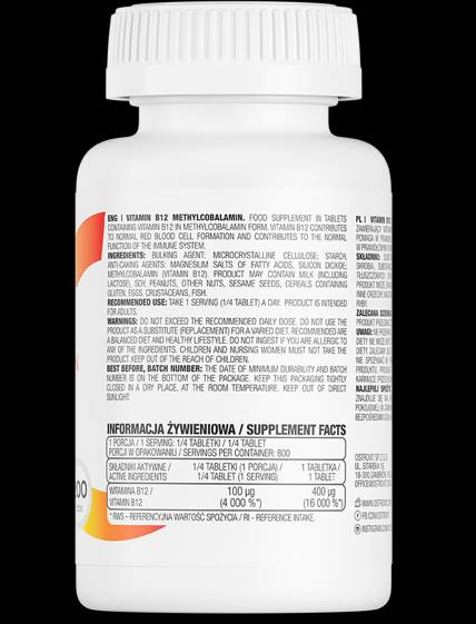Vitamina B12 / Metilcobalamina 400 mcg 200 Tablete