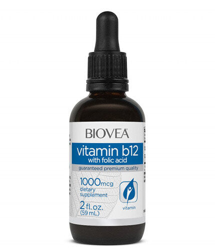 Vitamina B12 si picaturi de acid folic 1000 mcg / 60 ml