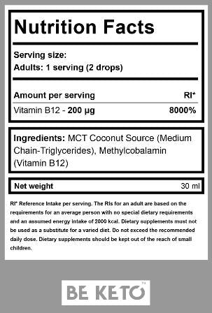 Vitamina B12 în picături | ca metilcobalamină - 30 ml