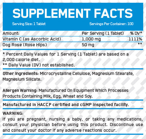 Vitamina C 1.000 mg cu macese / 100 comprimate.