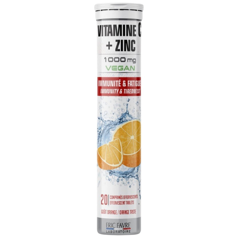 Vitamina C 1000 mg + Zinc Efervescent | Vegan Friendly - 20 de tablete solubile