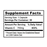 Vitamina C 750 mg / Suport sistem imunitar - 30 capsule