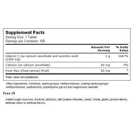 Vitamina C tamponată 1000 mg 100 tablete