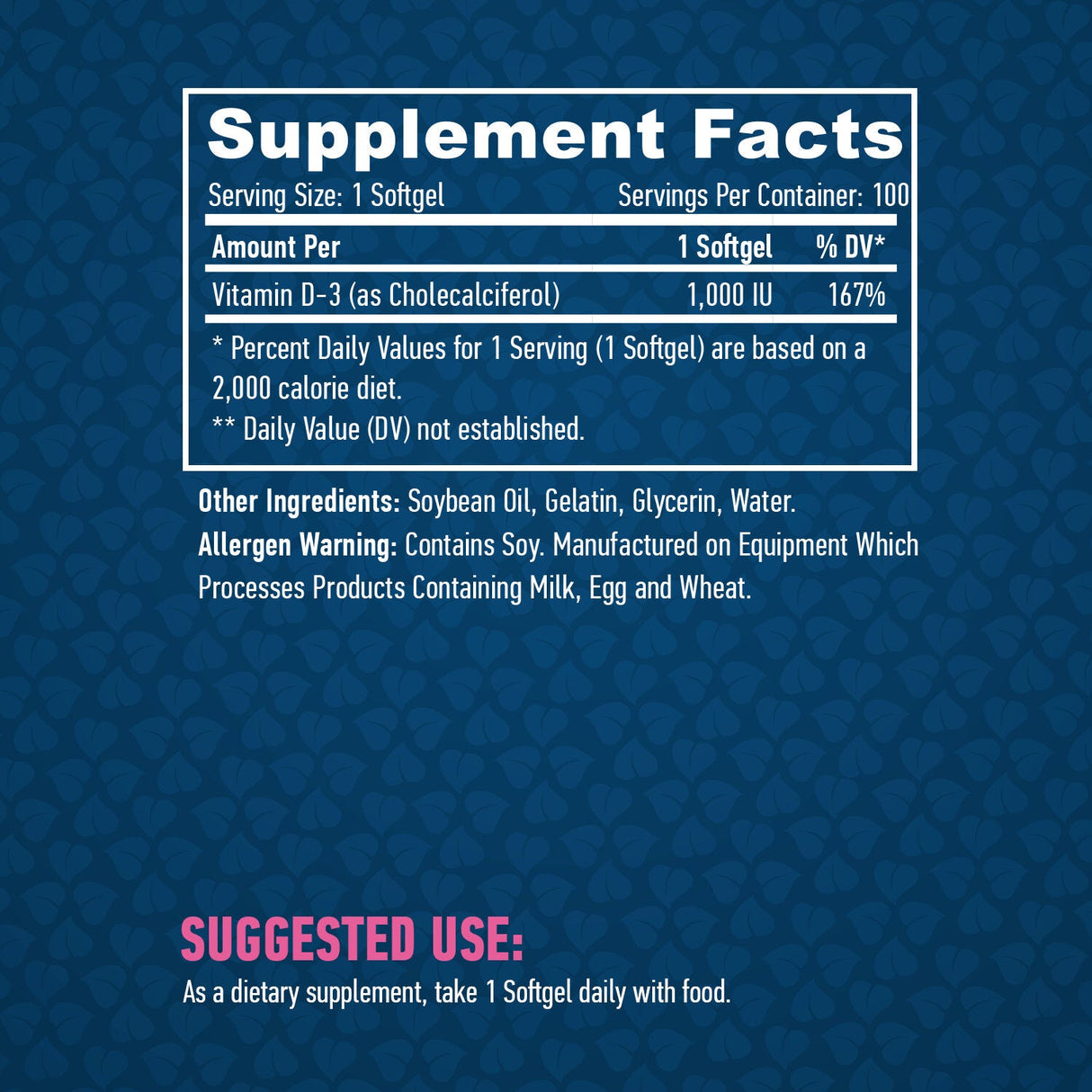 Vitamina D-3 / 1000 UI / 100 capsule moi