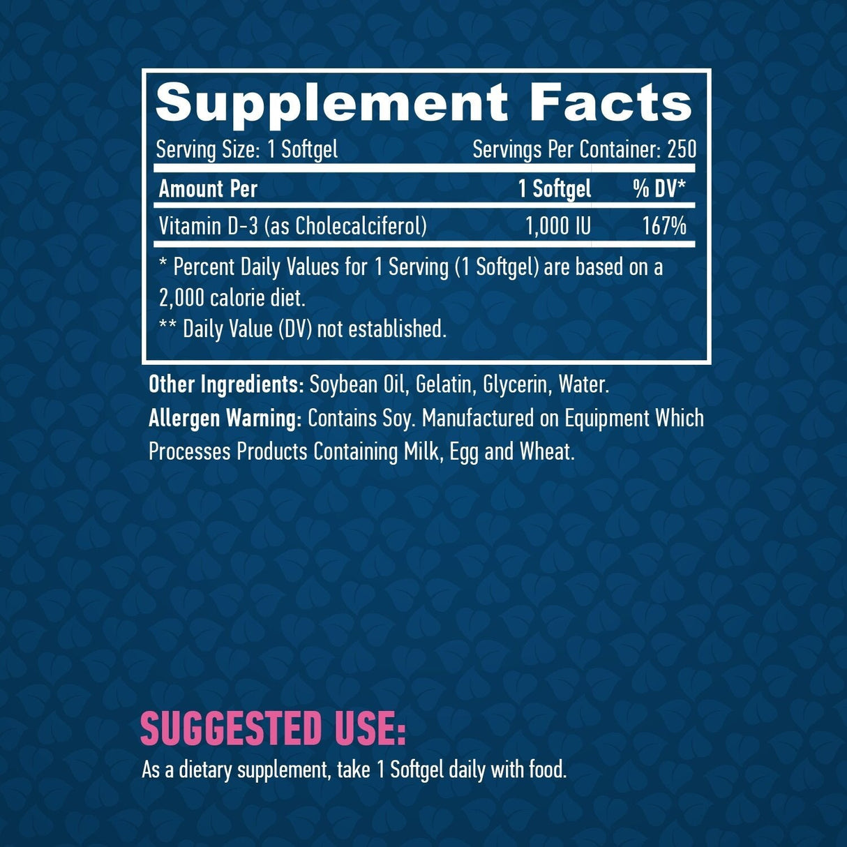 Vitamina D-3 / 1000 UI / 250 capsule moi