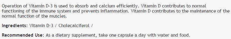 Vitamina D-3 1000 UI - 60 capsule