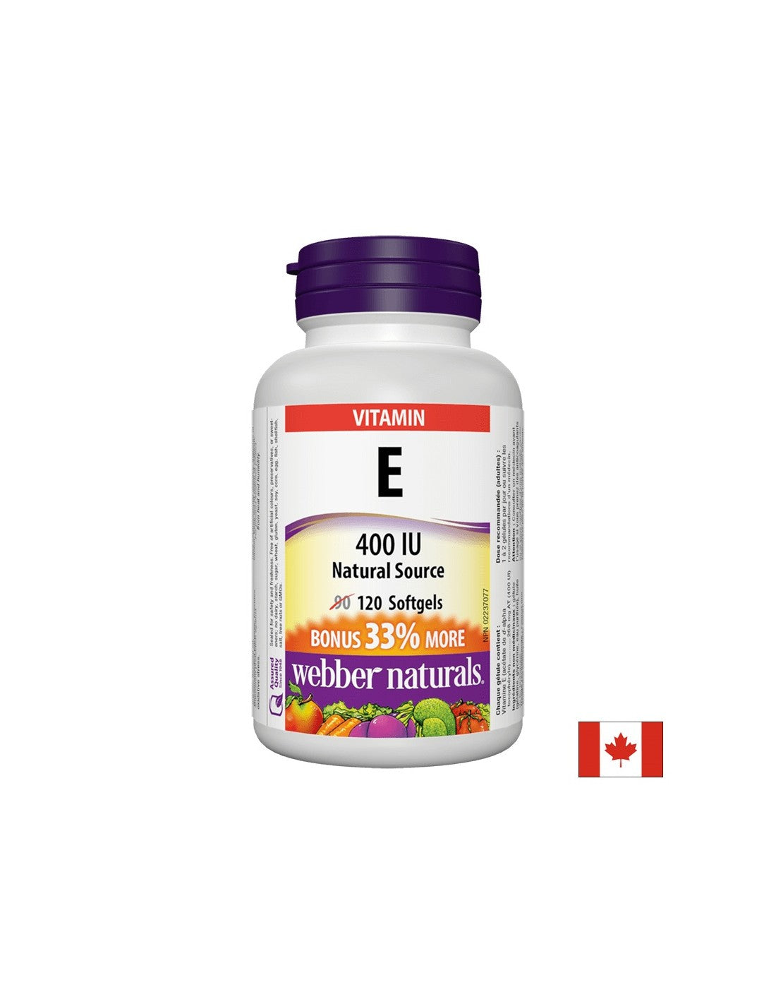 Vitamina E 400 UI - Vitamina E (acetat de d-alfa tocoferil) 400 UI, 120 capsule softgel