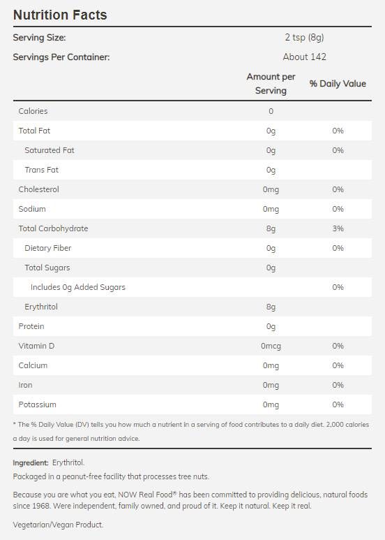 Îndulcitor cu zero calorii prietenos cu eritritol / keto - 1134 grame