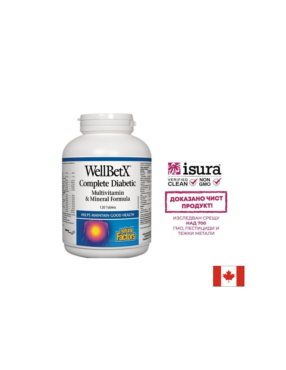 WellBetX® Complete Diabetic/ Multivitamine pentru diabetici x 120 tablete Natural Factors