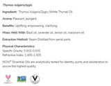 Ulei de cimbru alb | 100% Thymus Vulgaris / Zygis - 30 ml