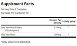 Wild Yam Root 405 mg - 100 capsule