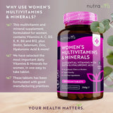 Multivitamine pentru femei cu biotină și acid hialuronic 180 tablete vegane