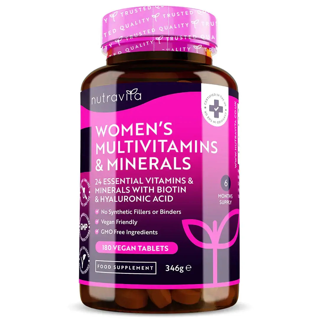 Multivitamine pentru femei cu biotină și acid hialuronic 180 tablete vegane