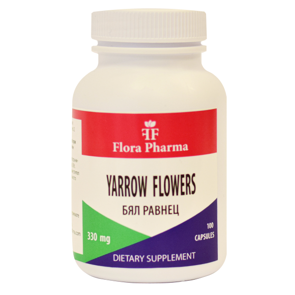 Yarrow (YARROW FLOWERS) 1980 mg /100 capsule, 33 doze/ FLORA FARMA
