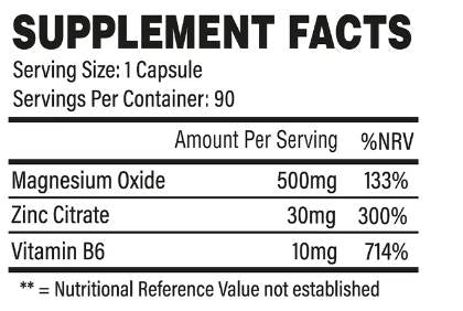 ZMA | Zinc, magneziu și B6 - 90 capsule