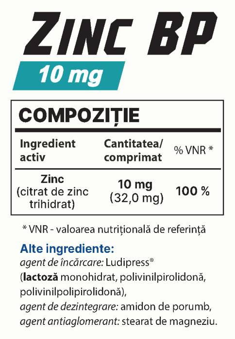 Zinc BP 10 mg - 40 tablete