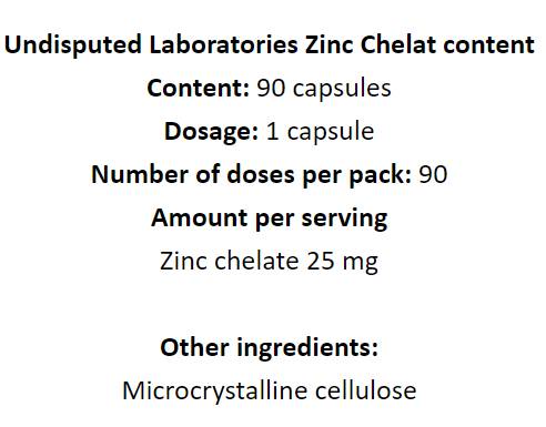 Chelat de zinc 25 mg - 90 capsule