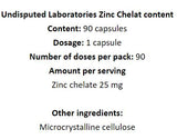 Chelat de zinc 25 mg - 90 capsule