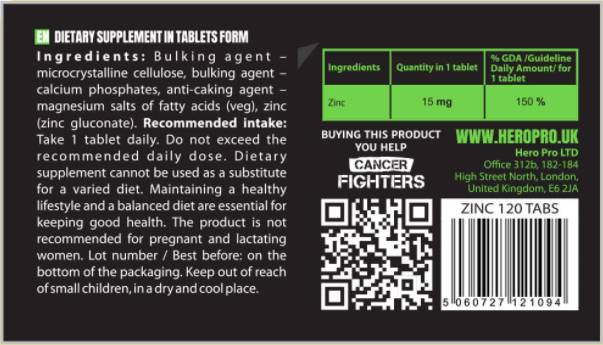 Gluconat de zinc 15 mg 120 comprimate